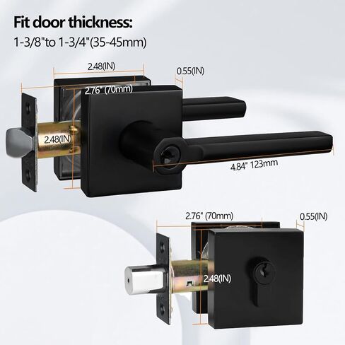 NEWBANG (3Pack) Bed/Bath Room Door Lever for Privacy Bathroom and Interior Door Door Lock Handle in Aged Matt Black, HD1601-DB-BK-3P in Kuwait