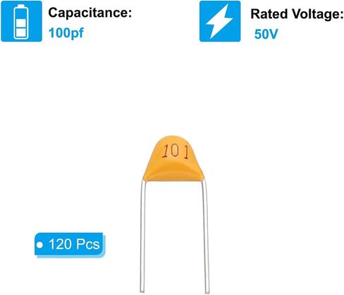 PATIKIL 20pf 50V Multilayer Monolithic Ceramic Capacitors, 120 Pcs Ceramic Chip Capacitor Assortment Kit for Power, Yellow in Saudi Arabia