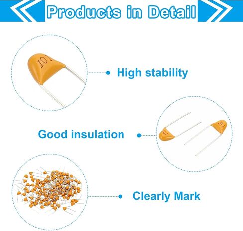 PATIKIL 20pf 50V Multilayer Monolithic Ceramic Capacitors, 120 Pcs Ceramic Chip Capacitor Assortment Kit for Power, Yellow in Saudi Arabia