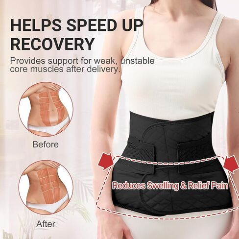 Postpartum Belly Band for C-Section Recovery: Firm Core Support with 80% Cough Shock Absorption for Secure Night Rest & Breastfeeding - Double Compression Abdominal Binder for Lower Back Pain Relief in Saudi Arabia
