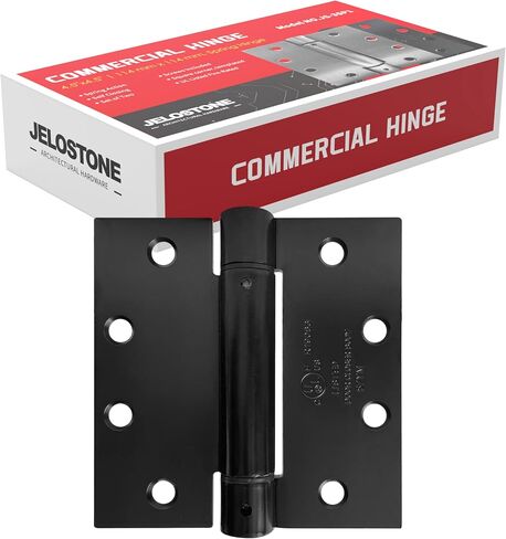 2 Pack - 4.5"x4.5" Self Closing Reversible Door Hinge JS-3SP1- Heavy Duty Commercial Spring Door Hinge - UL Listed with Complete Installation Hardware (Satin Chrome) in Saudi Arabia