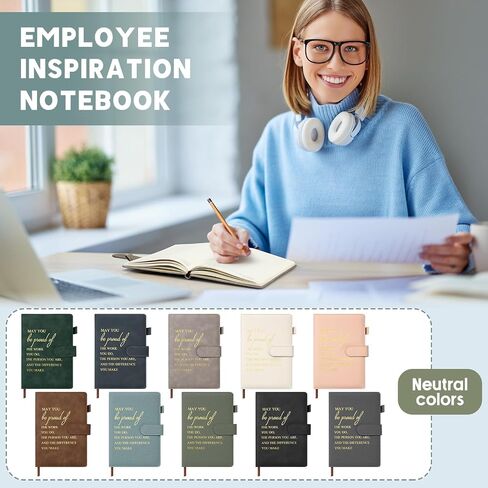 Roowest 10 Pcs Employees Appreciation Gifts Thank You Notebook Bulk A5 Leather Journal Motivational Notepad Medical Assistant Graduation Gift(Classic Color,Team) in Saudi Arabia