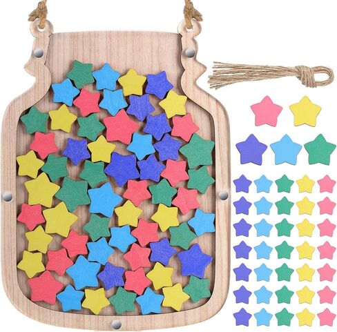 Zhanmai 11.57 x 8.66" Classroom Reward Jars for Kids Potty Chart Classroom Management Tools Jar Reward System Behavior Jar for Kids Incentive Chart for Boys Girls(Star,Colorful) in Saudi Arabia