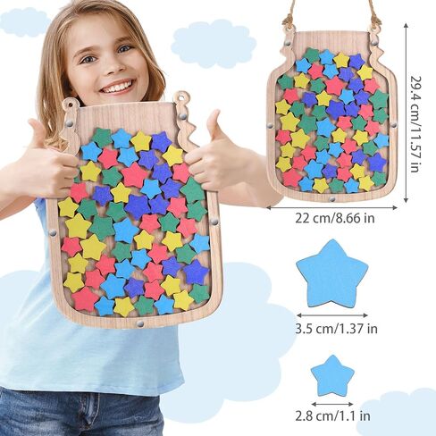 Zhanmai 11.57 x 8.66" Classroom Reward Jars for Kids Potty Chart Classroom Management Tools Jar Reward System Behavior Jar for Kids Incentive Chart for Boys Girls(Star,Colorful) in Saudi Arabia