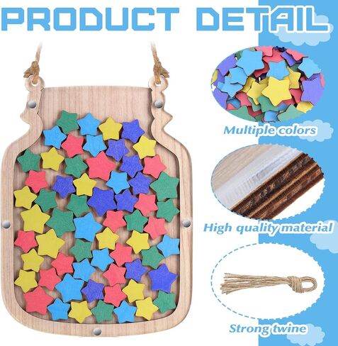 Zhanmai 11.57 x 8.66" Classroom Reward Jars for Kids Potty Chart Classroom Management Tools Jar Reward System Behavior Jar for Kids Incentive Chart for Boys Girls(Star,Colorful) in Saudi Arabia