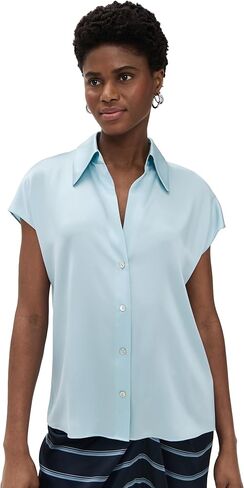 Vince Women's Cap SLV Ruched BK Blouse in Saudi Arabia