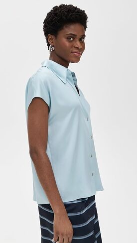 Vince Women's Cap SLV Ruched BK Blouse in Saudi Arabia