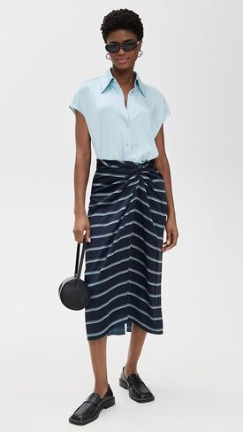 Vince Women's Cap SLV Ruched BK Blouse in Saudi Arabia