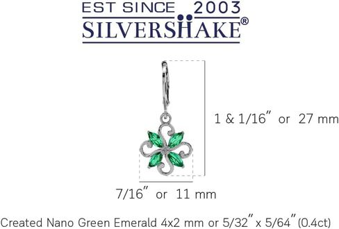 Silvershake Genuine Tanzanite 925 Sterling Silver Victorian Style Flower Leverback Earrings in Saudi Arabia
