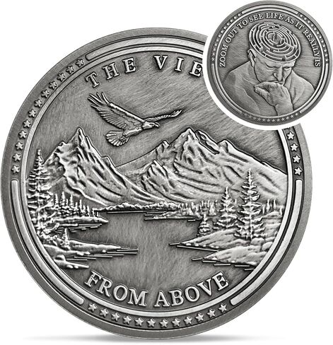 Summum Bonum Challenge Coin - Silver EDC Rose Stoic Coin - Love of Fate Token Reminder for Daily Stoic Practice - Inspirational Thoughtful Stoicism Gifts for Men Women Kids in Kuwait