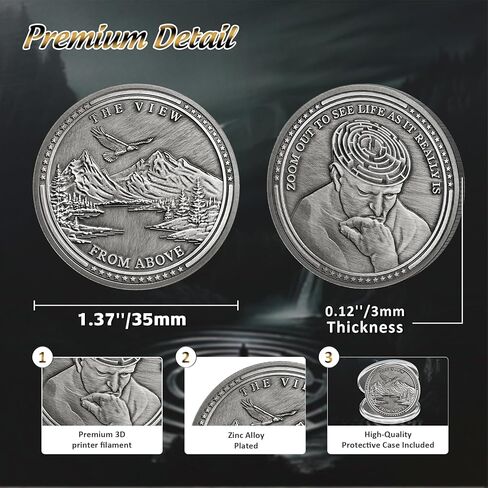 Summum Bonum Challenge Coin - Silver EDC Rose Stoic Coin - Love of Fate Token Reminder for Daily Stoic Practice - Inspirational Thoughtful Stoicism Gifts for Men Women Kids in Kuwait