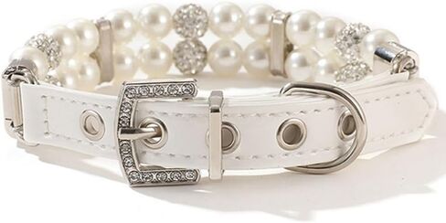 الياقات الكلاب اللؤلؤ ، طوق بيرل بيرل كات ， يتوهم xxs الكلب Colalr Pink Puppy Collar Girl للكلاب الإناث لـ XS S M Pet ، XXS in Kuwait