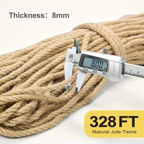 Jute Twine String - 164ft 5mm Eco-Friendly Natural Cord for Crafts, Packaging & Garden | Heavy-Duty Decorative Rope | Extra Strong Tying, Bundling & DIY Projects in Kuwait