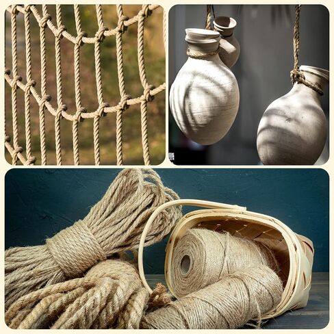 Jute Twine String - 164ft 5mm Eco-Friendly Natural Cord for Crafts, Packaging & Garden | Heavy-Duty Decorative Rope | Extra Strong Tying, Bundling & DIY Projects in Kuwait