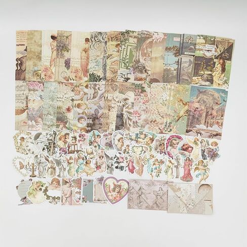 100 Pieces Vintage Scrapbook Supplies Ephemera Pack for Junk Journal Planners Scrapbooking Paper Stickers for Art Aesthetic Journaling Kit Collage Decoupage Album (Century Music) in Saudi Arabia