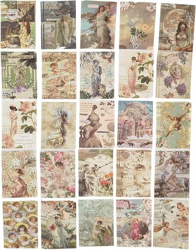 100 Pieces Vintage Scrapbook Supplies Ephemera Pack for Junk Journal Planners Scrapbooking Paper Stickers for Art Aesthetic Journaling Kit Collage Decoupage Album (Century Music) in Saudi Arabia