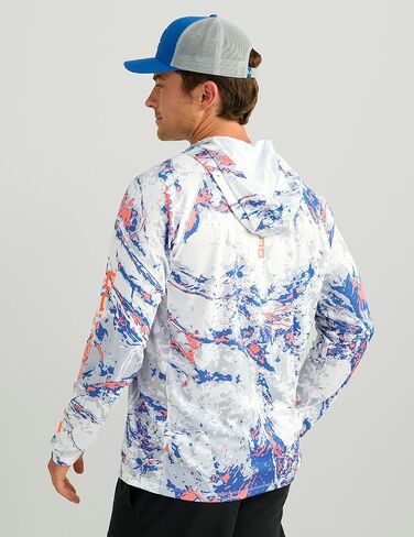 HUK Men's Pursuit Pattern Hoodie, Sun Protecting Fishing Shirt with Hood, Mossy Oak Stormwater Freshwater in Saudi Arabia