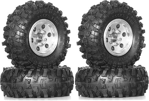 REDSPIDER 1.0 Beadlock Wheels and Tires（4pcs） 1.0 Crawler Tires 51 * 20mm 1.0 Wheel Color and Style are Optional 1/18 1/24 RC Crawler Tires for SCX24 TRX4M FMS FCX24 FCX18 AX24 ﻿ (Red（Circular Hole）) in Kuwait