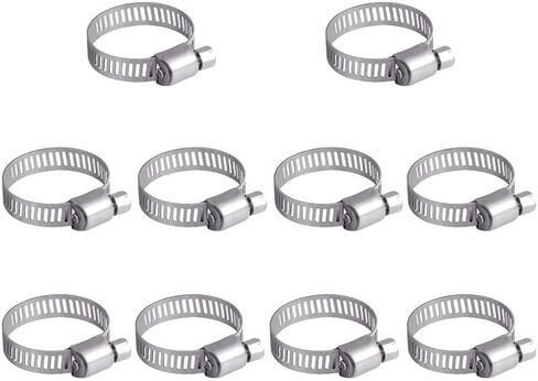 10Pcs Hose Clips 1/2''-3/4''(13-19mm) Jubilee Clips Adjustable 304 Stainless Steel Hose Clamps Worm Drive Pipes Hose Clamps Clips in Saudi Arabia