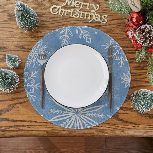 Siilues Christmas Table Runner, Watercolor Christmas Decorations Snowflake Christmas Runner for Table Seasonal Winter Holiday Decor for Dining Table Decorations (13'' x 90'') in Saudi Arabia