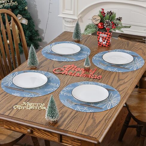 Siilues Christmas Table Runner, Watercolor Christmas Decorations Snowflake Christmas Runner for Table Seasonal Winter Holiday Decor for Dining Table Decorations (13'' x 90'') in Saudi Arabia