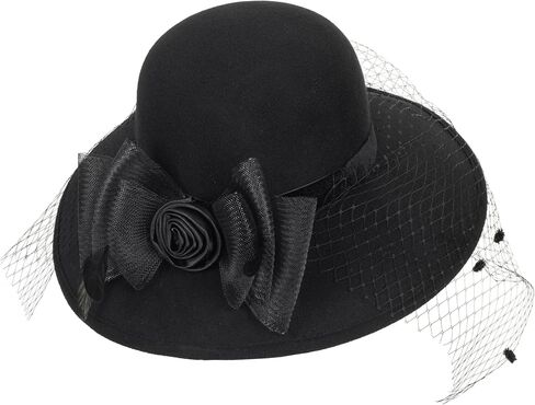 Women Organza Church Kentucky Derby Bowler Female Hat Banquet Bridal Dress Cap Hat in Saudi Arabia