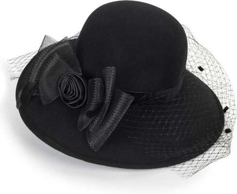Women Organza Church Kentucky Derby Bowler Female Hat Banquet Bridal Dress Cap Hat in Saudi Arabia