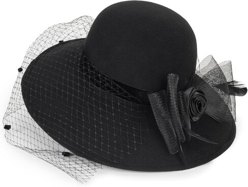 Women Organza Church Kentucky Derby Bowler Female Hat Banquet Bridal Dress Cap Hat in Saudi Arabia