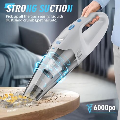 Handheld Vacuum Cordless,Car Hand Cordless Rechargeable with LED Light/Multi Accessories,1.6lbs Car Mini Portable Vacuum Cleaner for Home Office Car Pet in Saudi Arabia