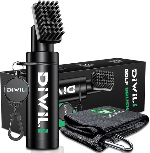 Pro Golf Club Cleaner Brush Set with Retractable Clip and 5 Oz Press Water Bottle, Essential Golf Accessories for Men/Women - Best Golf Gifts - Golf Club Brush with Nylon Bristles in Saudi Arabia
