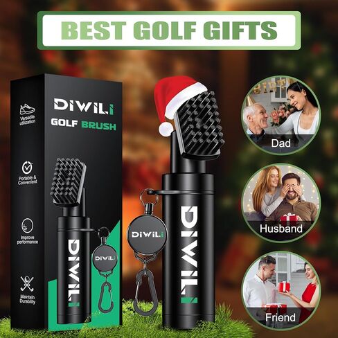 Pro Golf Club Cleaner Brush Set with Retractable Clip and 5 Oz Press Water Bottle, Essential Golf Accessories for Men/Women - Best Golf Gifts - Golf Club Brush with Nylon Bristles in Saudi Arabia