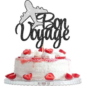 Bon Voyage Cake Topper ، Moving Away/Wavewell Party Decoritions ، Adventure -Avelds - The Adventure تبدأ موضوع السفر لمستلزمات التخرج التقاعد