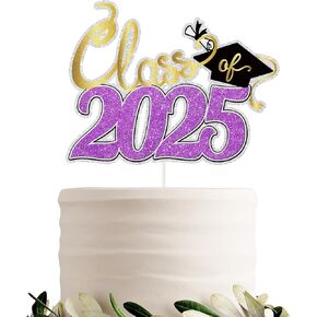 فئة 2025 كعكة توببر تهانينا غراد 2025 ديكور كعكة التخرج السعيد لقد فعلت ذلك كلية الثانوية 2025 تخرج التخرج (أخضر)