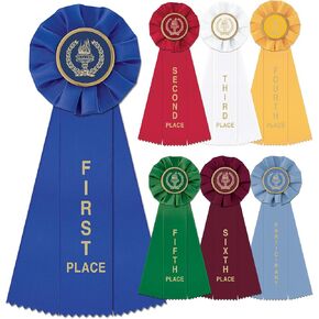 Hodges Badge Company Victory Torch Rosette Rozette 1st-6 ، بما في ذلك جائزة المشاركين من 7