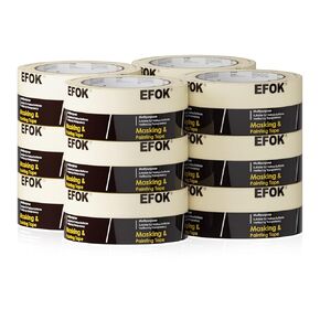 10 Rolls Masking Tape 2 Inch Wide Bulk, 2025 Upgrade White Painters Tape Anti-UV General Purpose, 1.88 Inch × 55 Yards Total 550 Yards