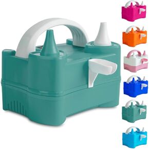LANGXUN Balloon Pump Electric, Balloon Inflator Pump Electric with Balloon Tying Tool in One, Protable High Power Balloon Air Pump with Dual Nozzle for Birthday Party Balloon Decorations