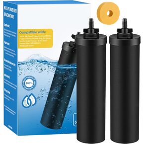 Water Filter Replacement Compatible with Berkey Water Filter System, BB9-2 Filter Replacement & PF-2 Fluoride Filters Compatible with Berkey Big, Light, Imperial, Travel, Crown, Royal Series (4 pack)