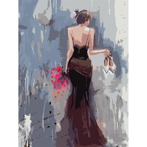 YIYUE Paint by Number for Adults Beginner, DIY Gift Canvas Painting Kits for Boys Girls, Girl Oil Painting Kit, DIY Acrylic Paint Adult Crafts for Gift Home Wall 16x20inch, No.1