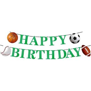 Sports Party Banners: Boys Kids Teens Basketball Baseball Football Soccer Sports Themed Party Decor