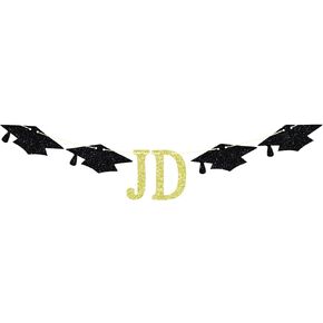 JD Banner for 2025 Graduation Party Decorations, Congrats Lawyer Banner, Congrats Juris Doctor, 2025 Law School Graduation Party Decorations Gold Glitter