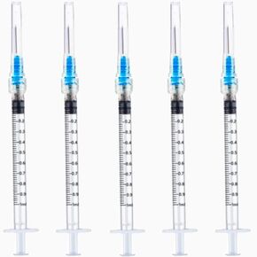 50 Pack 3ml 21Gauge - 1 Inch Luer Lock Lab Sample Measuring Tool, Individually Sealed Wrapped