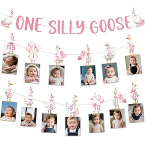 واحدة من زخارف عيد ميلاد أوزة مضحكة للفتيات ، 3 أجهزة كمبيوتر Pink لطيف Goose ، لافتات الصور ، لوازم عيد ميلاد فتاة تبلغ من العمر سنة واحدة