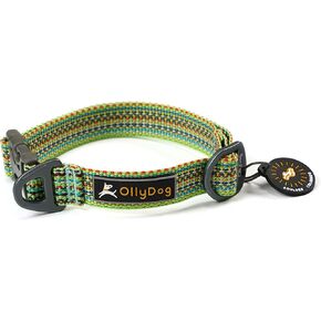 Ollydog Rescue طوق الكلب القابل للتعديل مع مشبك قوي ، طوق تدريب خفيف الوزن للكلاب الكبيرة والمتوسطة والصغيرة (متوسطة ، المنشور الأخضر)