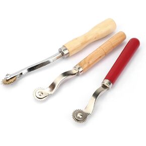 3 Pcs Tracing Wheel, Professional Stitch Marking Spacer Needle Point Tracing Overstitch Wheel Stainless Steel Rotary Perforation Cutter for Leather Cloth Arts DIY Crafts Paper Perforator