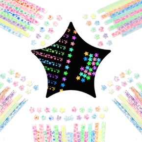 Giantree 630Pcs Luminous Origami Star Paper Strip, Star Origami, Double Sided Star Paper Strips, Colorful Decorative Paper Strips, Lucky Origami Star Paper Strips for DIY Hand Art Crafts