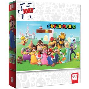 Super Mario "Mushroom Kingdom" 1000 قطعة بانوراما أحجية | عمل فني Super Mario Collection يضم ماريو ، لويجي ، الأميرة الخوخ ، وأكثر من | ألغاز وبضائع Nintendo المرخصة رسميًا