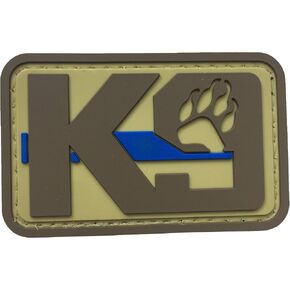 K9 Dog Paw Patch PVC Canine Thin Thin Blue Line مع Hook Fortener Back for Hats Caps Bass Backpacks Stest Stest Step (White)