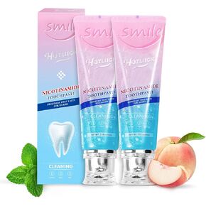 Hotluck Niacinamide Toothpaste, Tooth Paste for Gum Disease Repair, with Natural Peppermint Flavor for Teeth Whitening, Antimicrobial, Remineralizing Enamel &Sensitive Relief, 3.53 Oz(2 Pack)