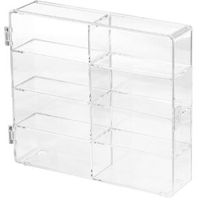 MECCANIXITY Clear Acrylic Display Case for 1:64, 8 Squares 7.7"x6.7"x1.5" Display Box Dustproof Organizer for Model Race Cars Wheels Collectibles