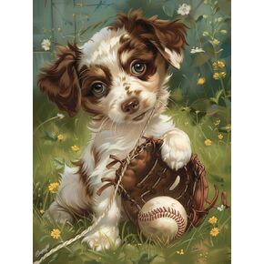 youshiha American Flag Baseball Diamond Painting Kits للبالغين ، DIY 5D LMTYPE Diamond Art Full Prinction for البالغين ، للديكور المبتدئين هدية 12x18 بوصة